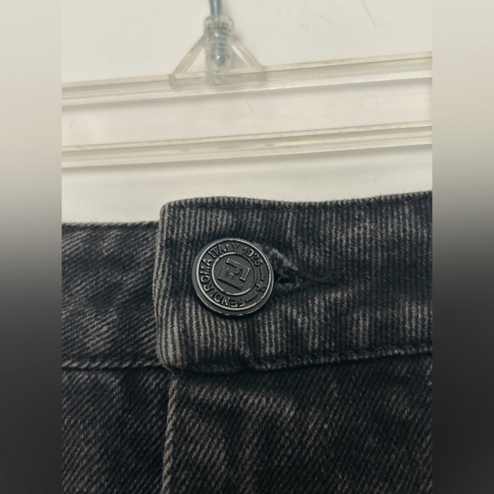 Fendi Logo Tape Black Denim Cutoff Shorts High
Waist Designer Sz S distressing - Picture 5 of 9